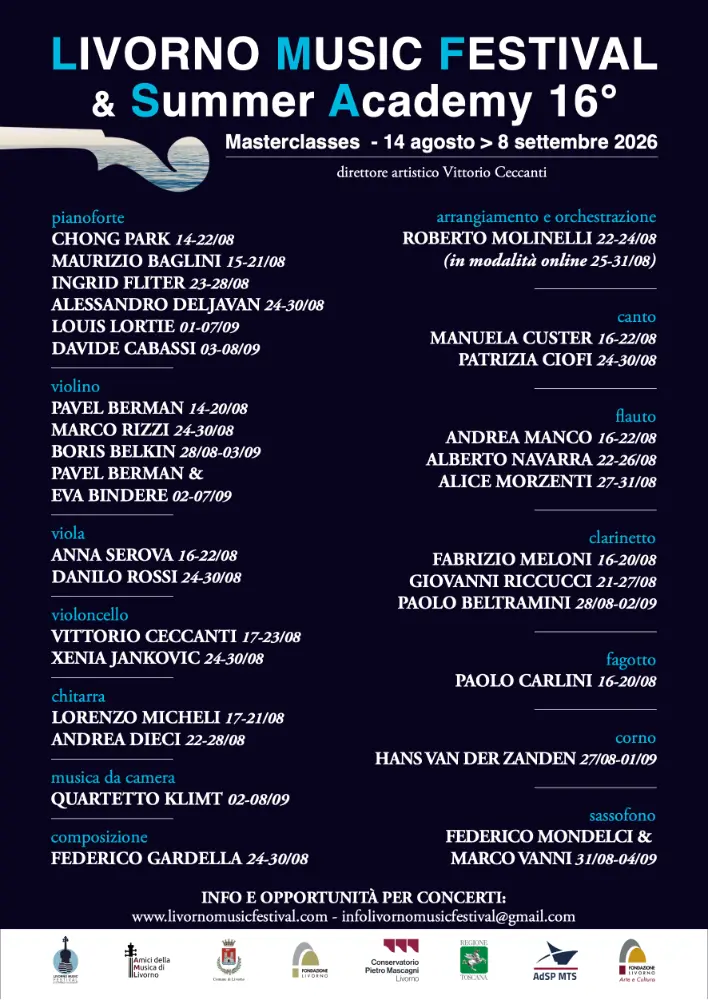 Livorno Music Festival & Summer Academy 5 Flyer ITA 2026